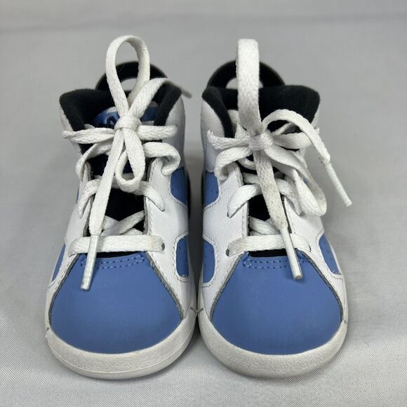 Nike Air Jordan 6 Retro UNC Toddler Shoes Size 5C White Blue DV3606-410 - Picture 3 of 10